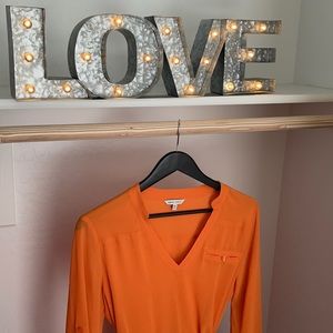 Med orange top, use as a blouse or beach cover up